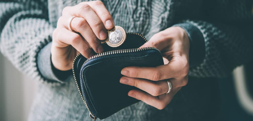 Woman holding purse